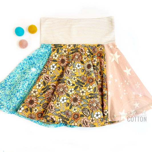 Mustard Blooms Twirl Skirt