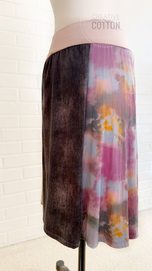 Turquoise Paisley Funky Knit Skirt