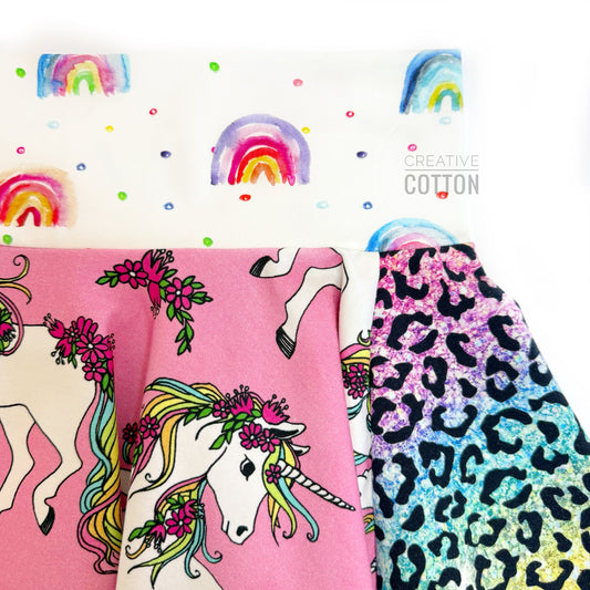Unicorns on Pink Twirl Skirt