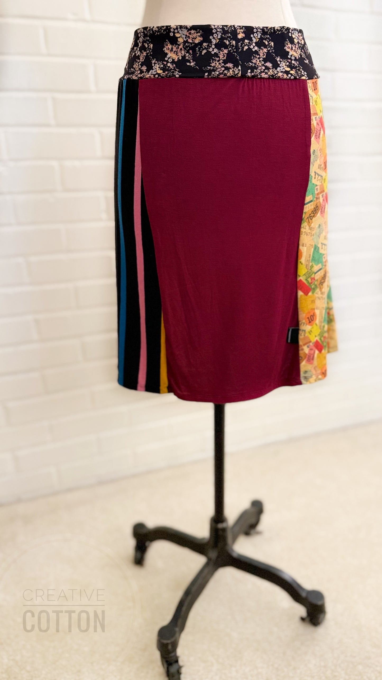 Abstract Paint Strokes Funky Knit Skirt