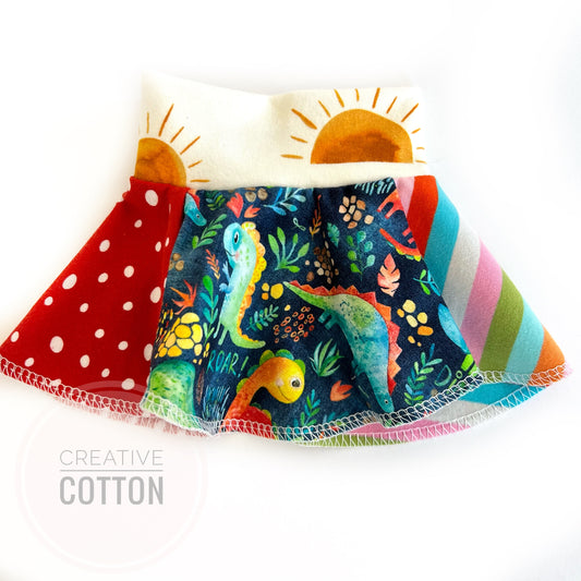 Watercolor Dinosaurs Doll Skirt