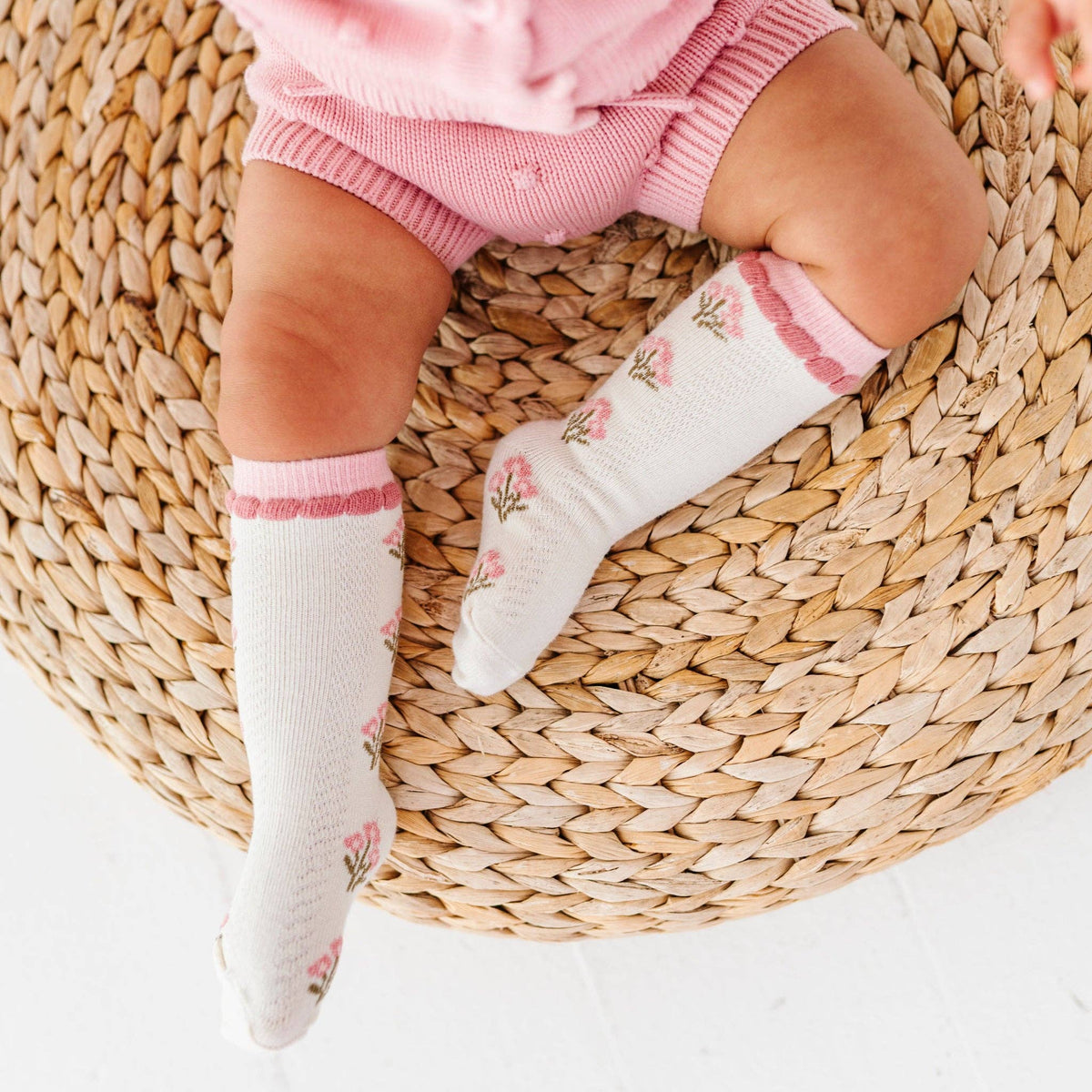 Little Stocking Co. - Posie Knee Socks - Old Rose: 4-6 YEARS