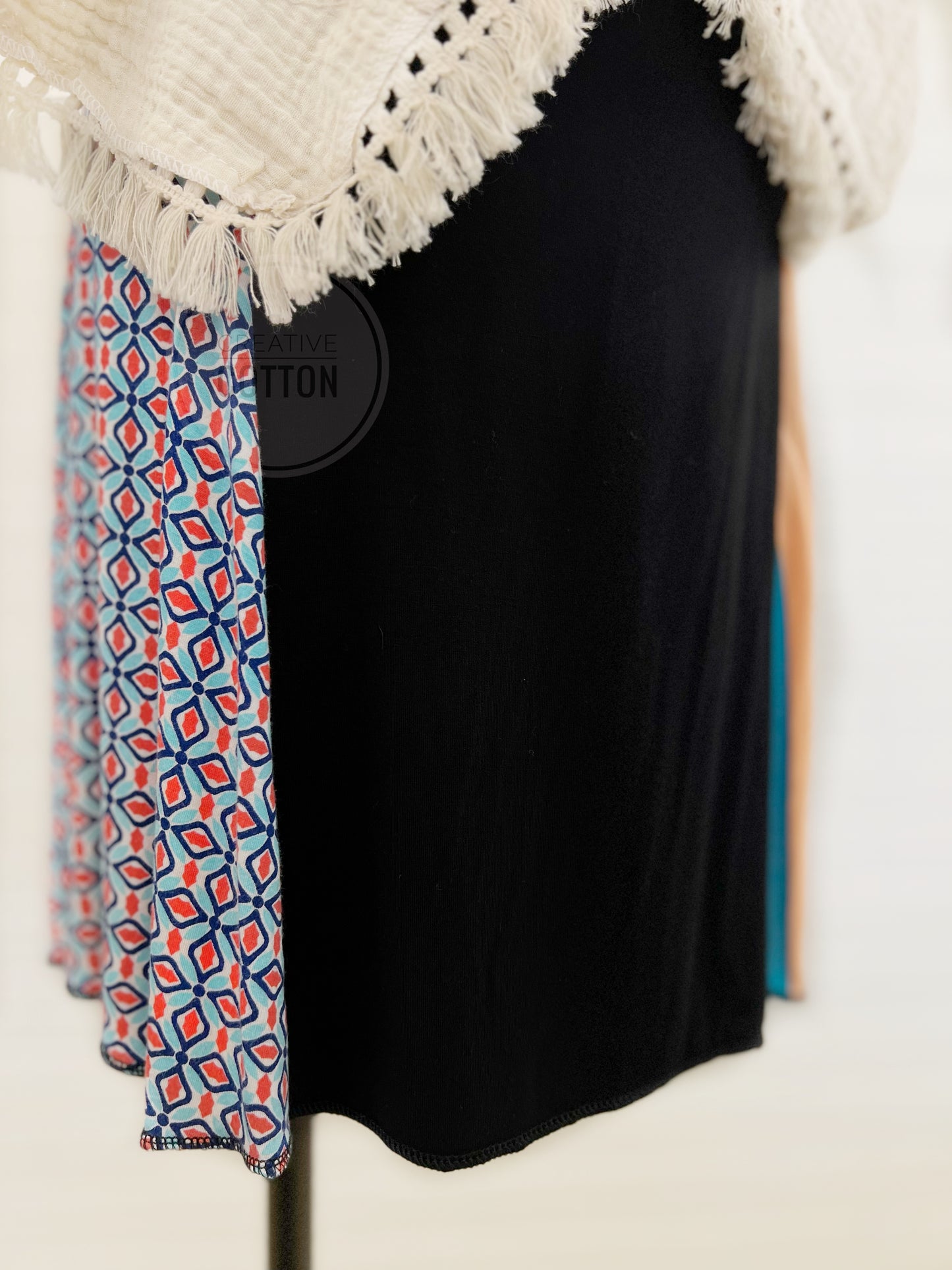Jewel Toned Floral Funky Knit Skirt