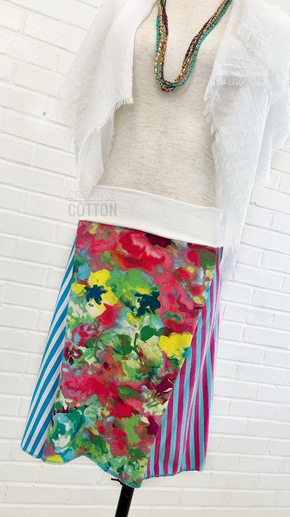 Watercolor Brights Funky Knit Skirt