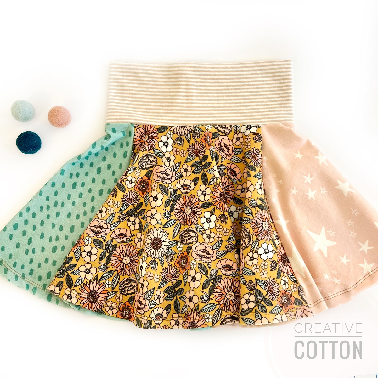 Mustard Blooms Twirl Skirt