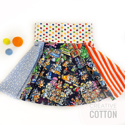 Blue Heeler Family Twirl Skirt