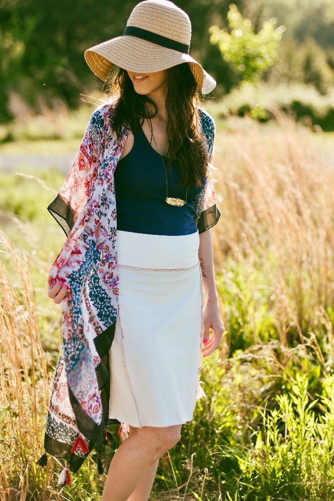 Boho Tie dye Funky Knit Skirt