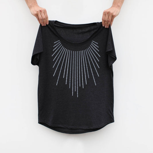 Blackbird Supply Co. - Sun Salutation Tri-Blend Dolman Sleeve Womens Top Black: S