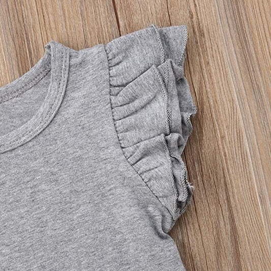 Ruffled Tee in Moon (gray)