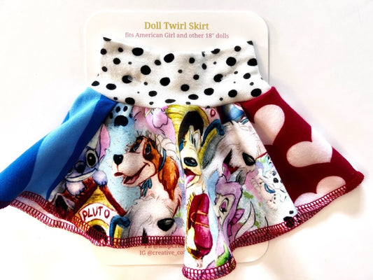 Dogs of Disney Doll Skirt
