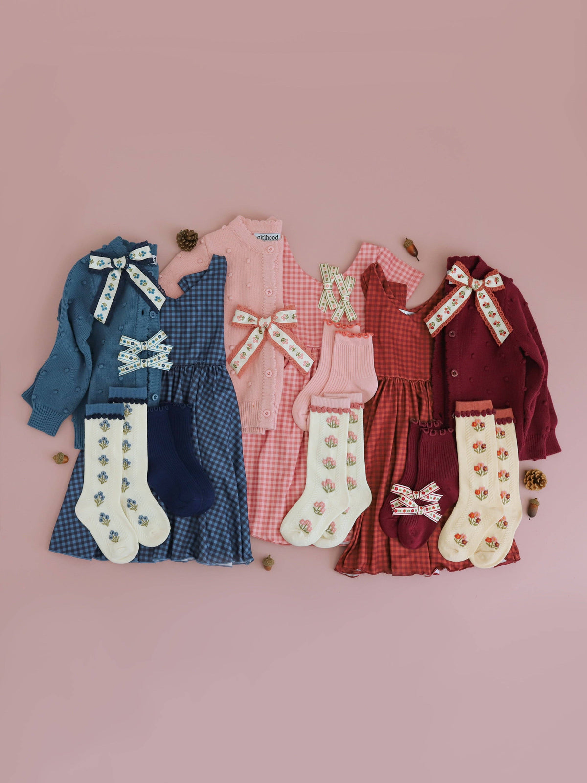 Little Stocking Co. - Posie Knee Socks - Old Rose: 1.5-3 YEARS