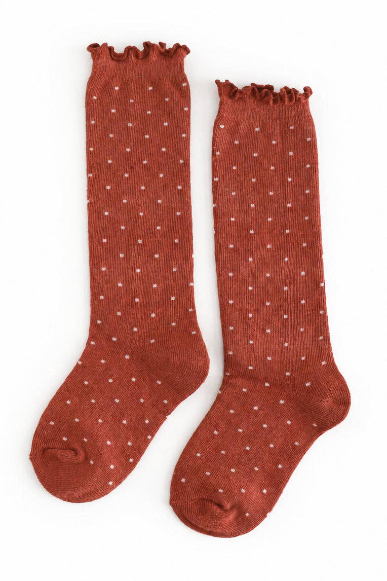 Little Stocking Co. - Dottie Knee Socks - Rust: 4-6 YEARS