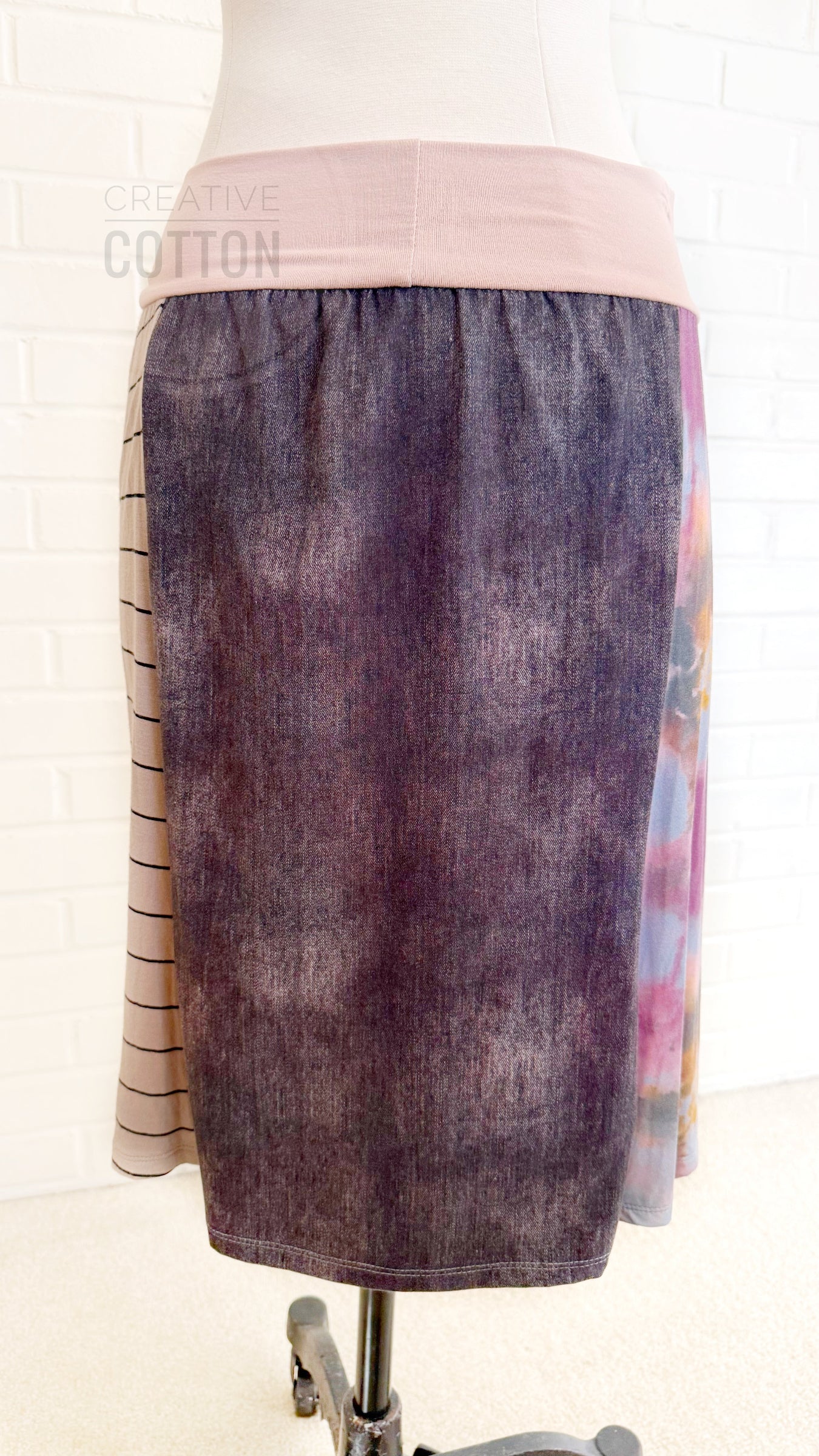 Turquoise Paisley Funky Knit Skirt