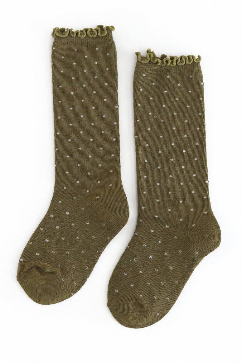 Little Stocking Co. - Dottie Knee Socks - Olive: 6-18 MONTHS