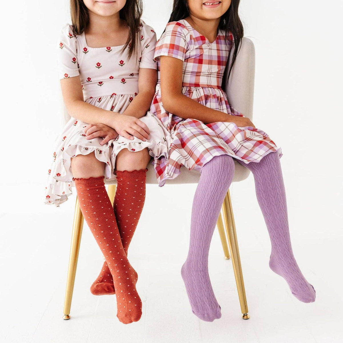 Little Stocking Co. - Dottie Knee Socks - Rust: 7-10 YEARS