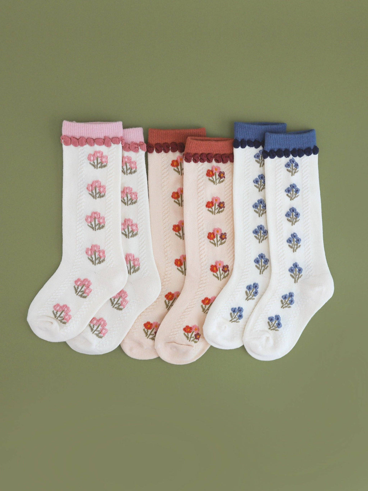 Little Stocking Co. - Posie Knee Socks - Rust: 6-18 MONTHS
