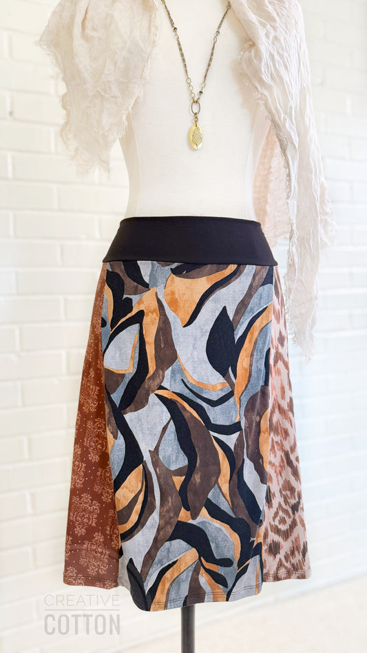 Ebony Abstract Funky Knit Skirt