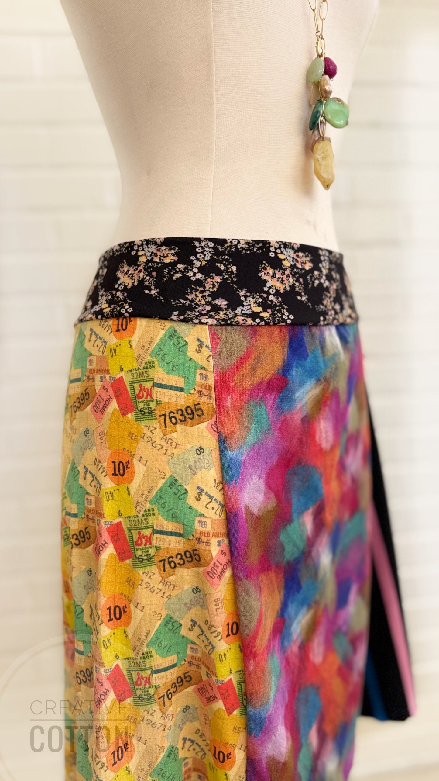 Abstract Paint Strokes Funky Knit Skirt