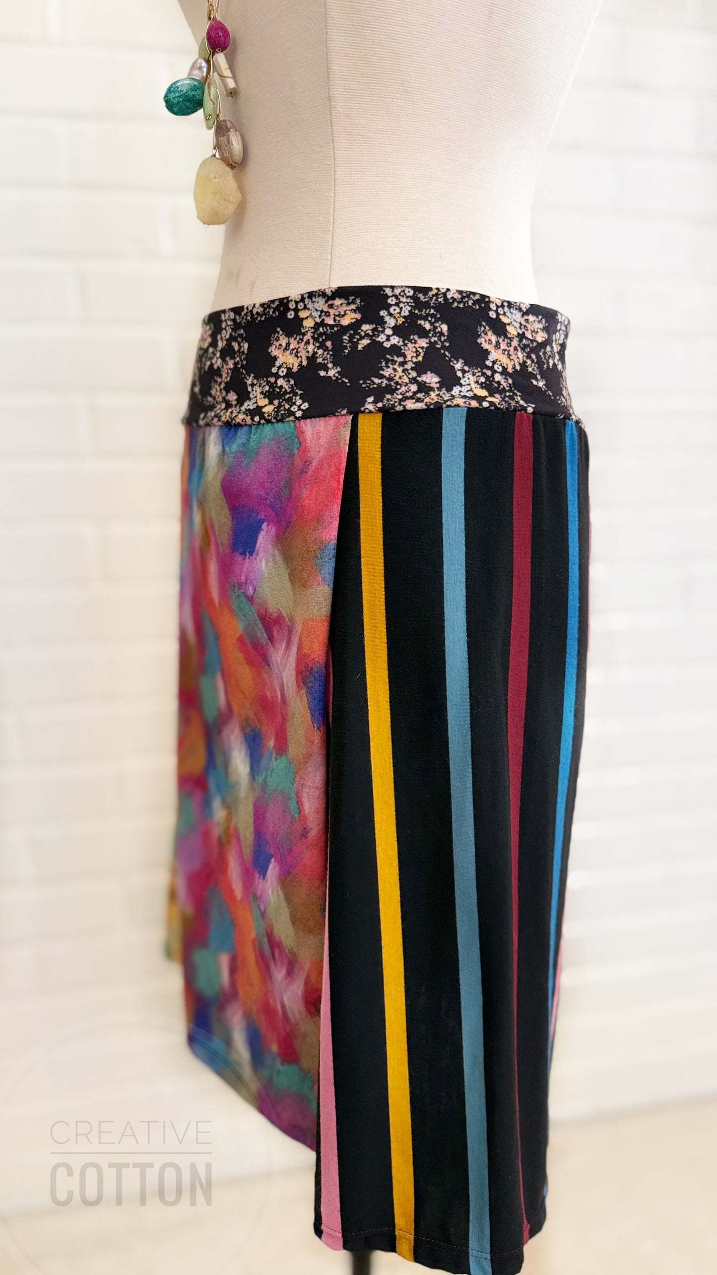 Abstract Paint Strokes Funky Knit Skirt