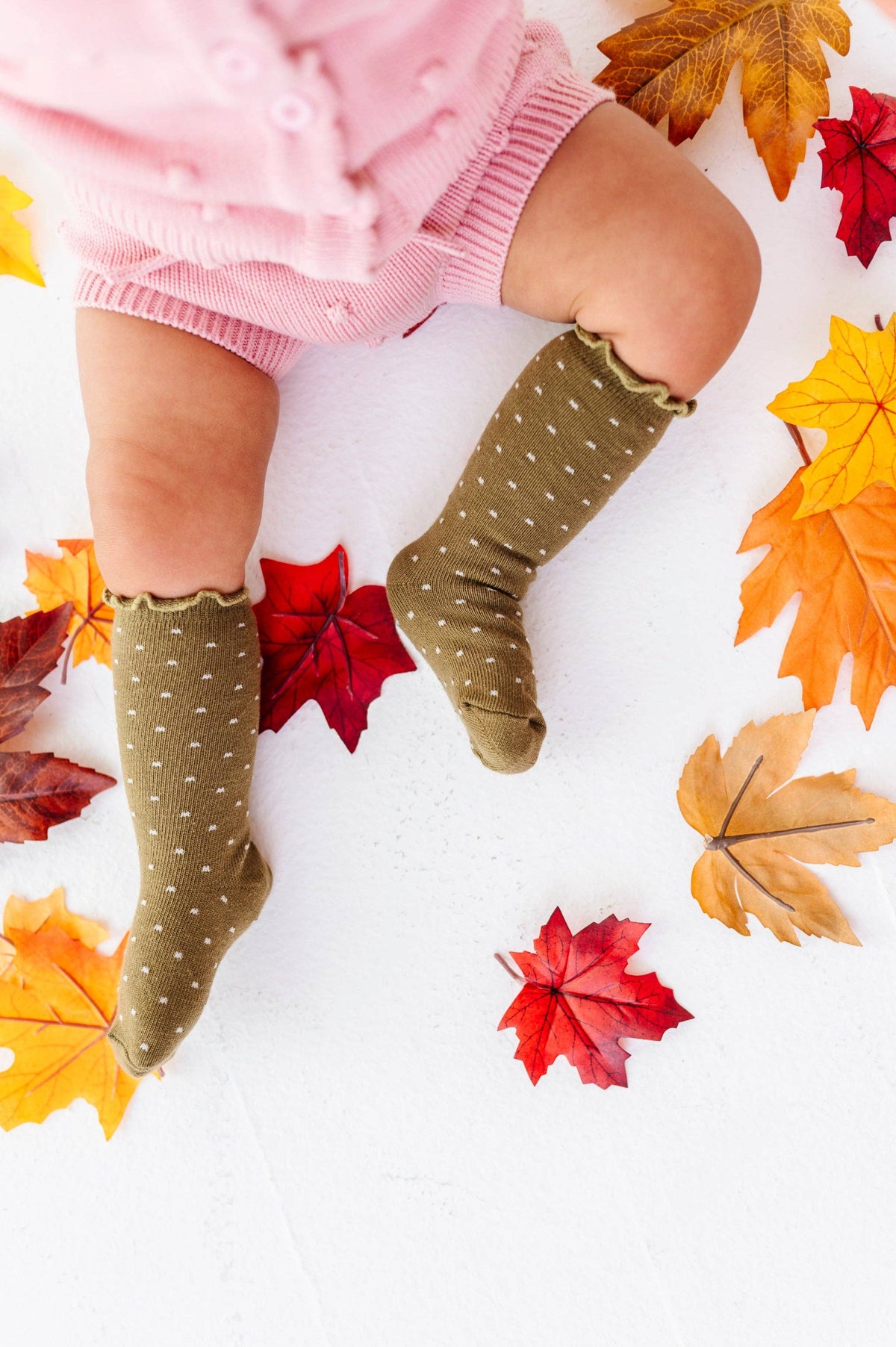 Little Stocking Co. - Dottie Knee Socks - Olive: 6-18 MONTHS