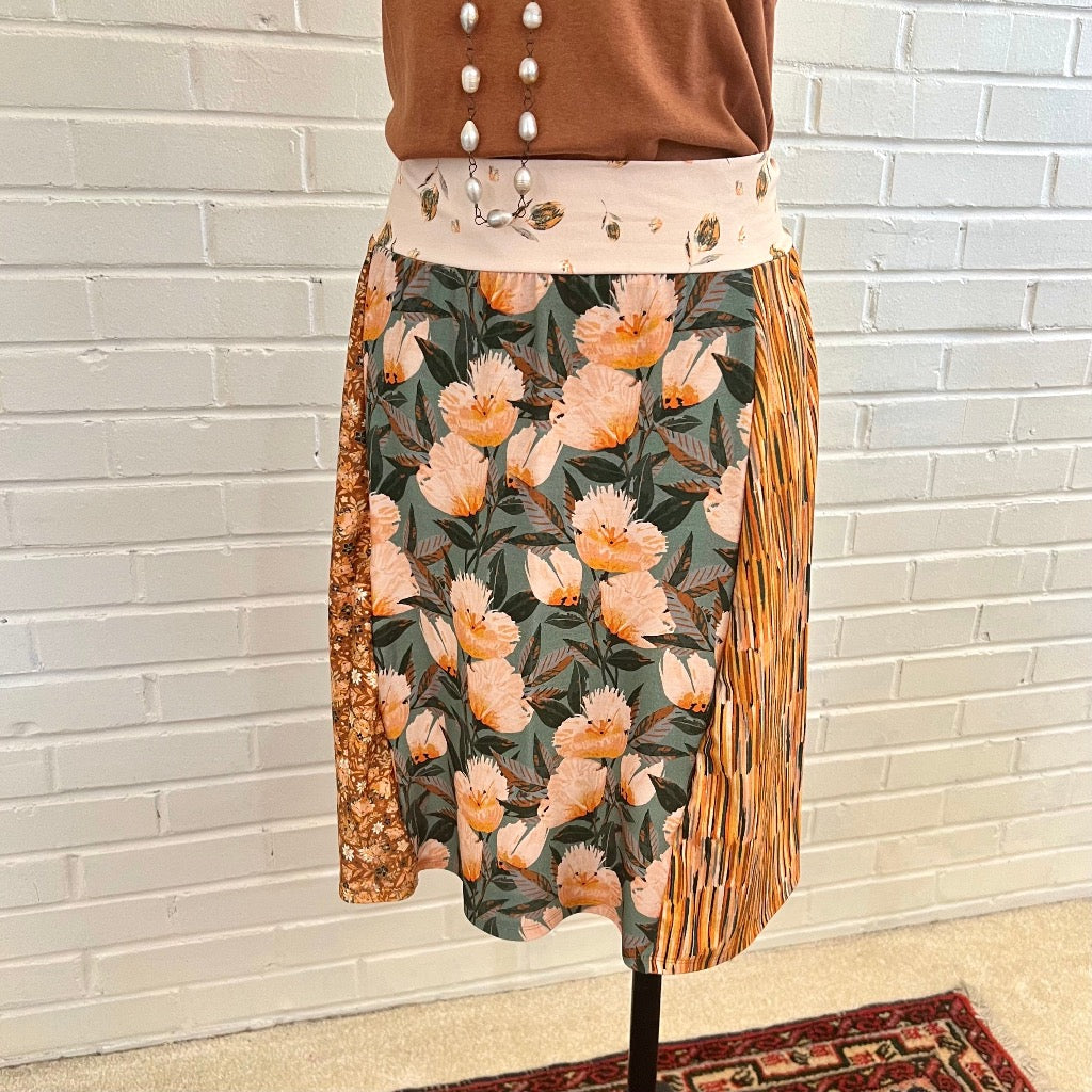 Copper Wildflower Funky Knit Skirt