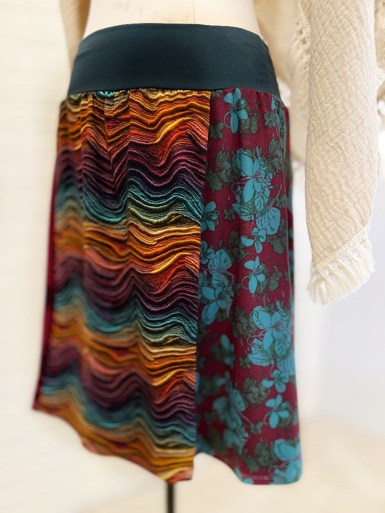 European Realistic Swirling Stitches Funky Knit Skirt