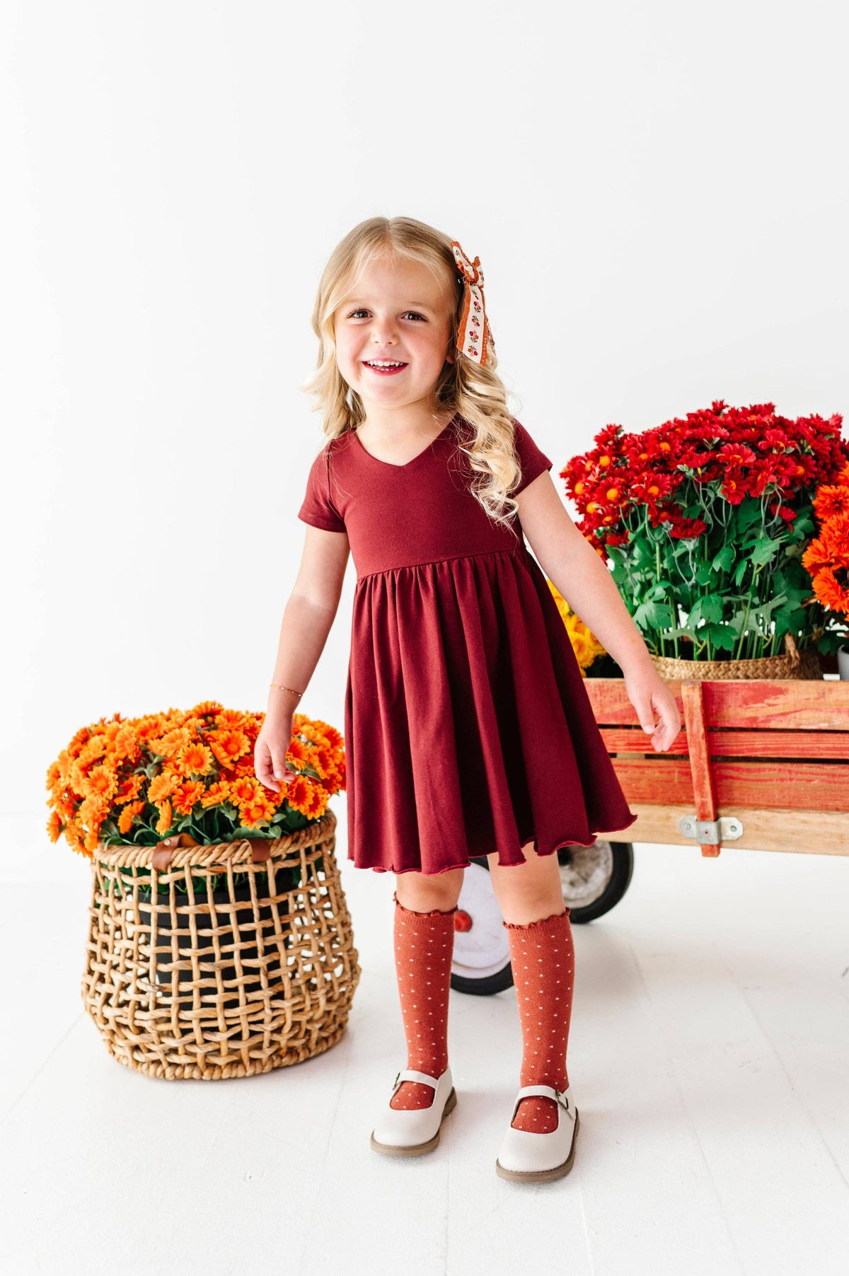 Little Stocking Co. - Dottie Knee Socks - Rust: 4-6 YEARS