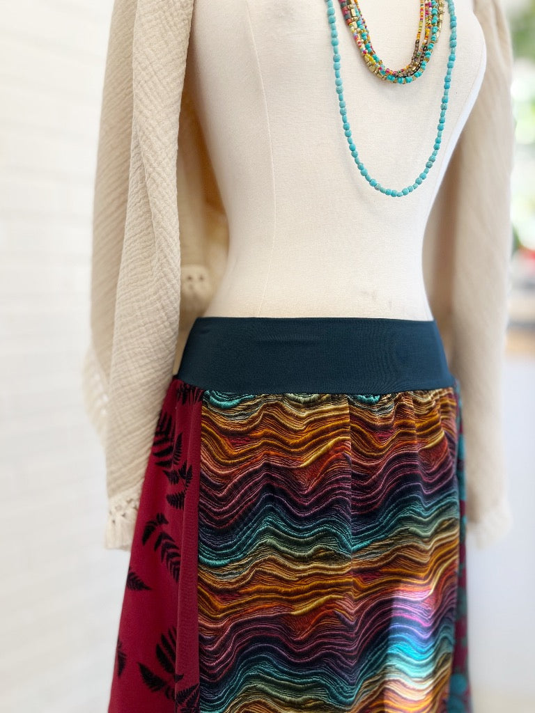European Realistic Swirling Stitches Funky Knit Skirt