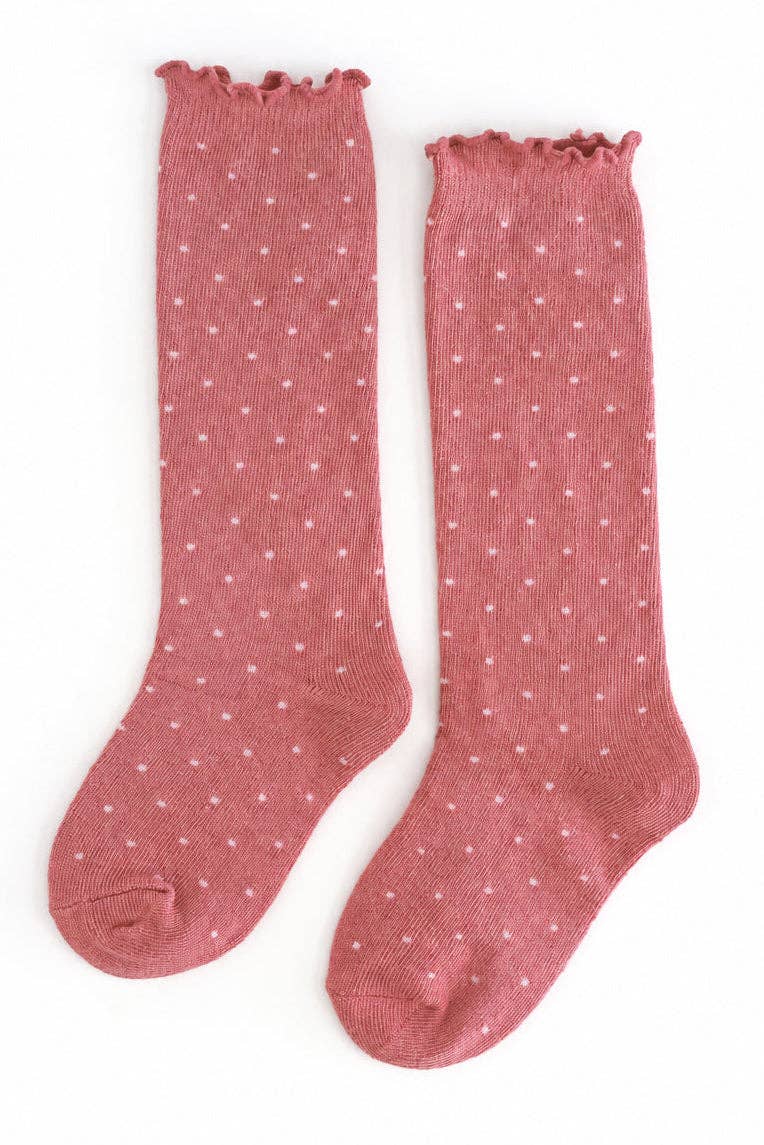 Little Stocking Co. - Dottie Knee Socks - Old Rose: 7-10 YEARS