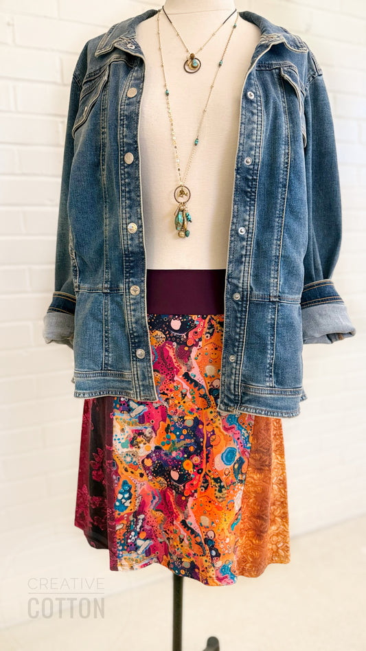 Funkadelic Maroon Funky Knit Skirt