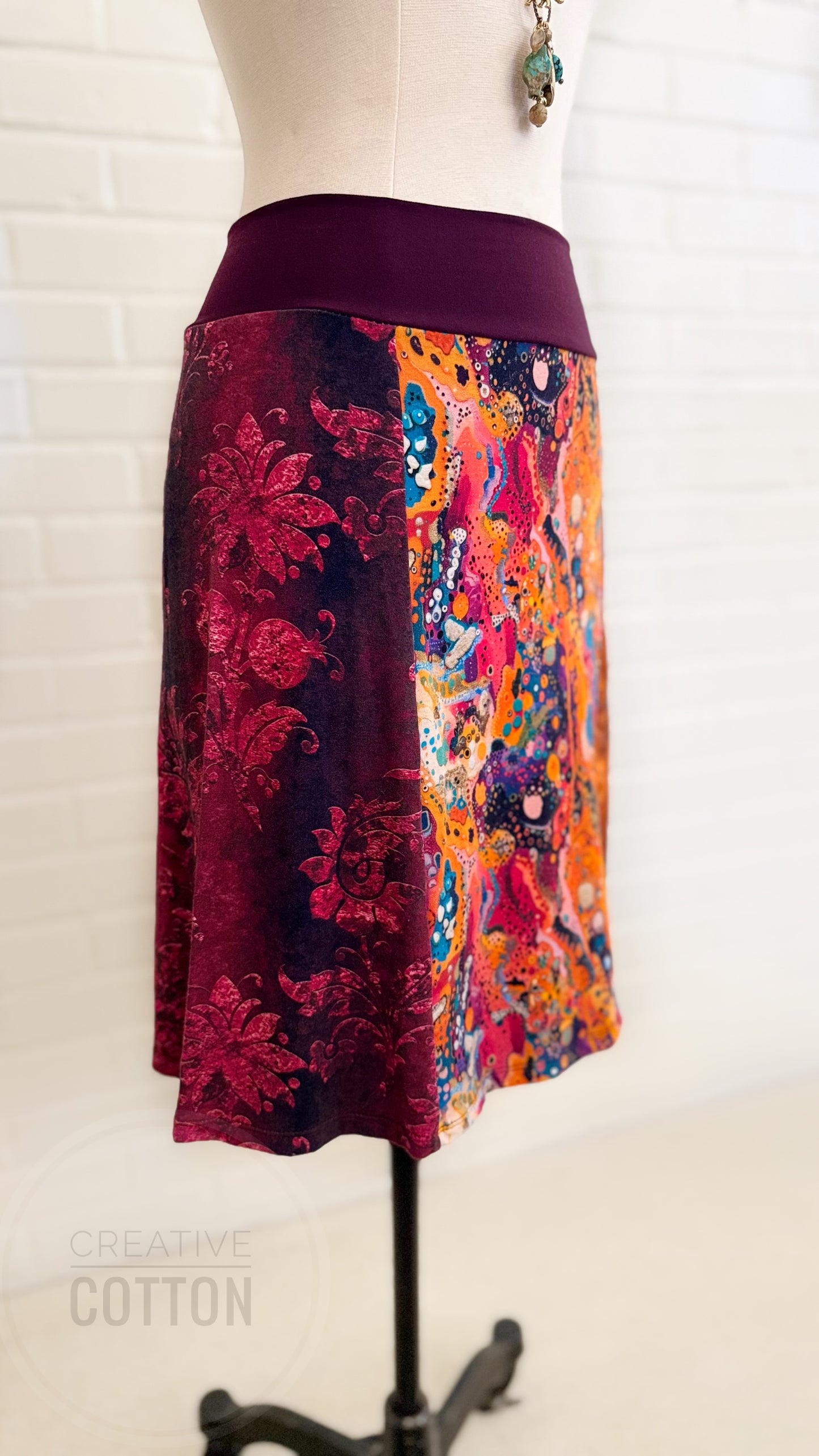 Funkadelic Maroon Funky Knit Skirt