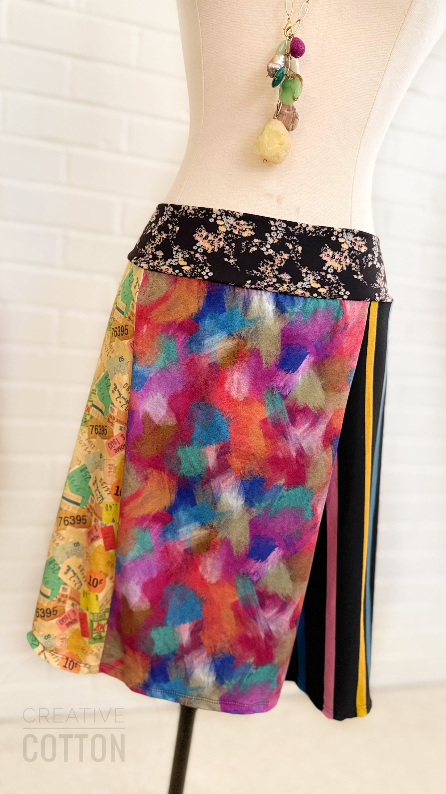 Abstract Paint Strokes Funky Knit Skirt