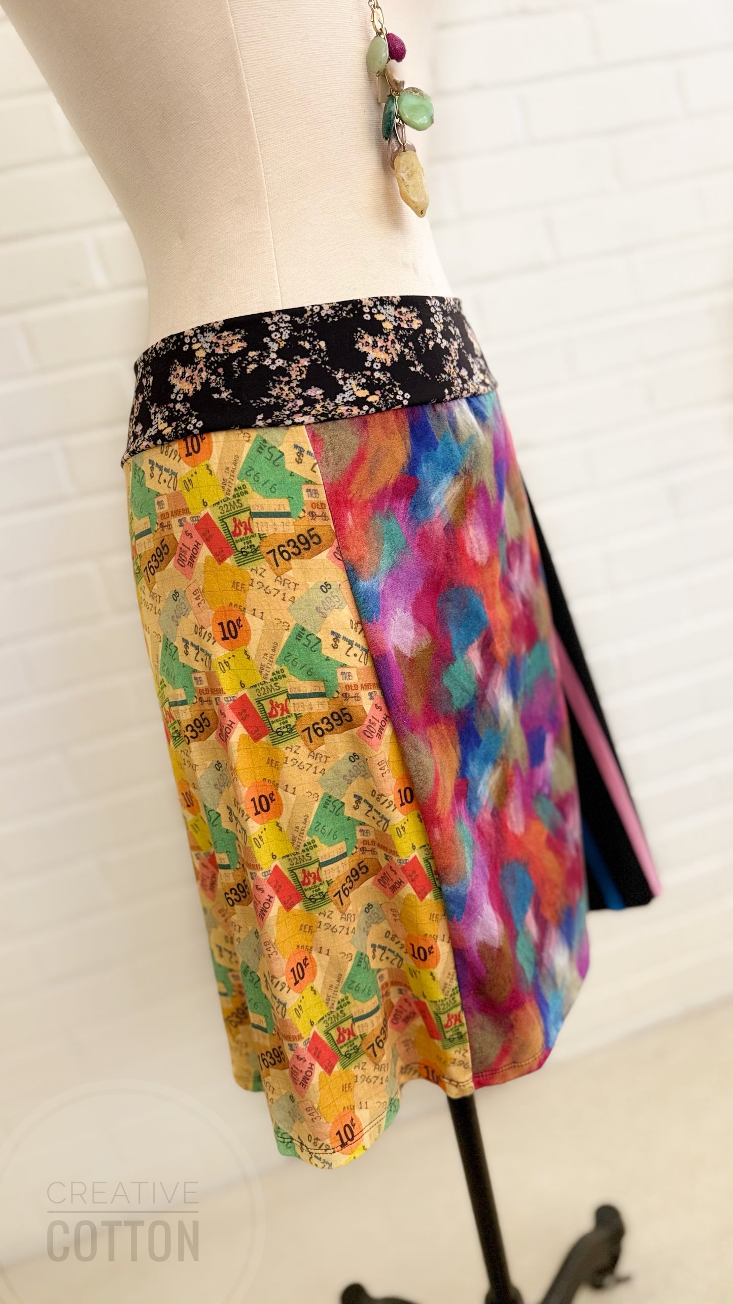 Abstract Paint Strokes Funky Knit Skirt