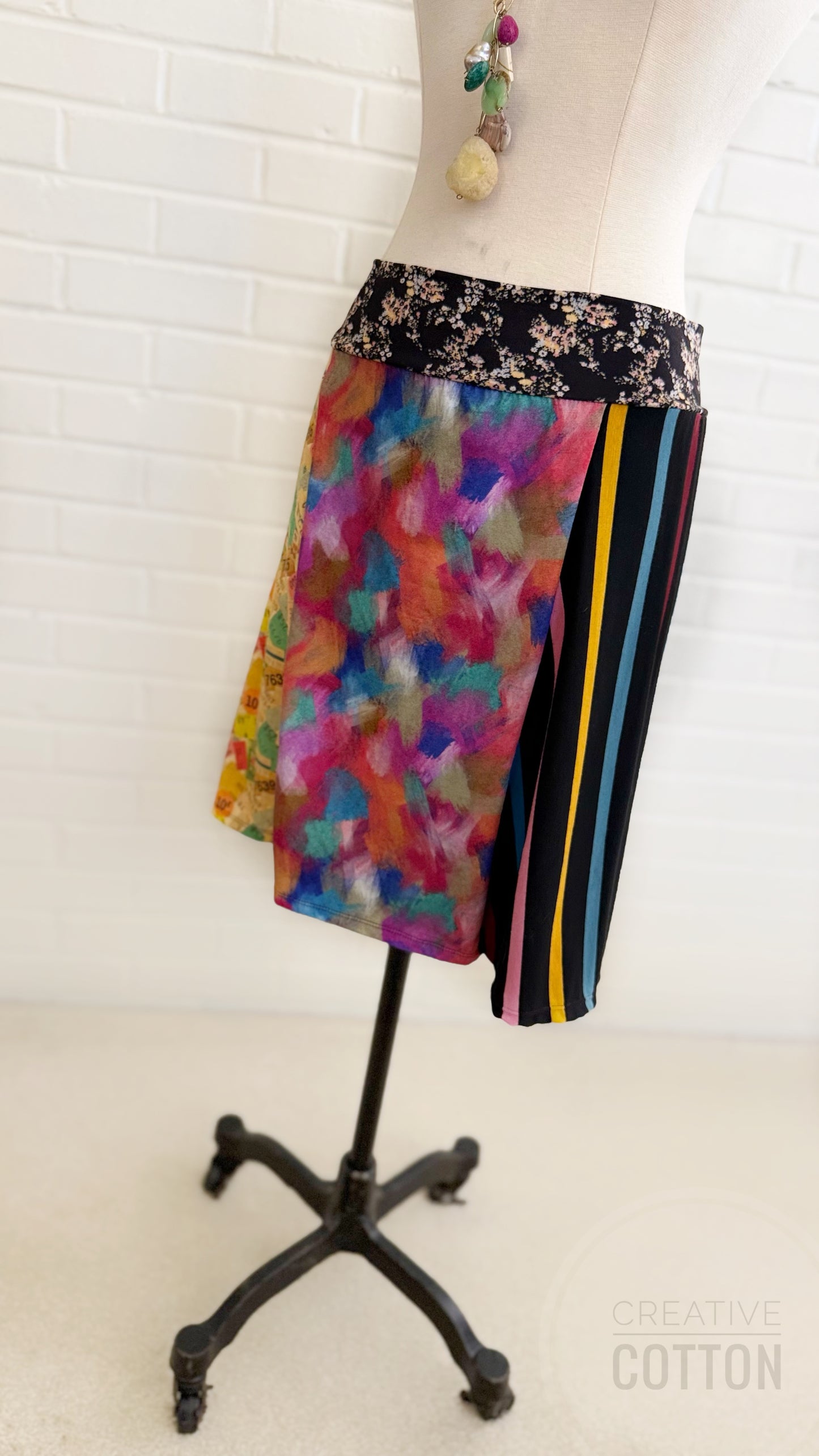 Abstract Paint Strokes Funky Knit Skirt