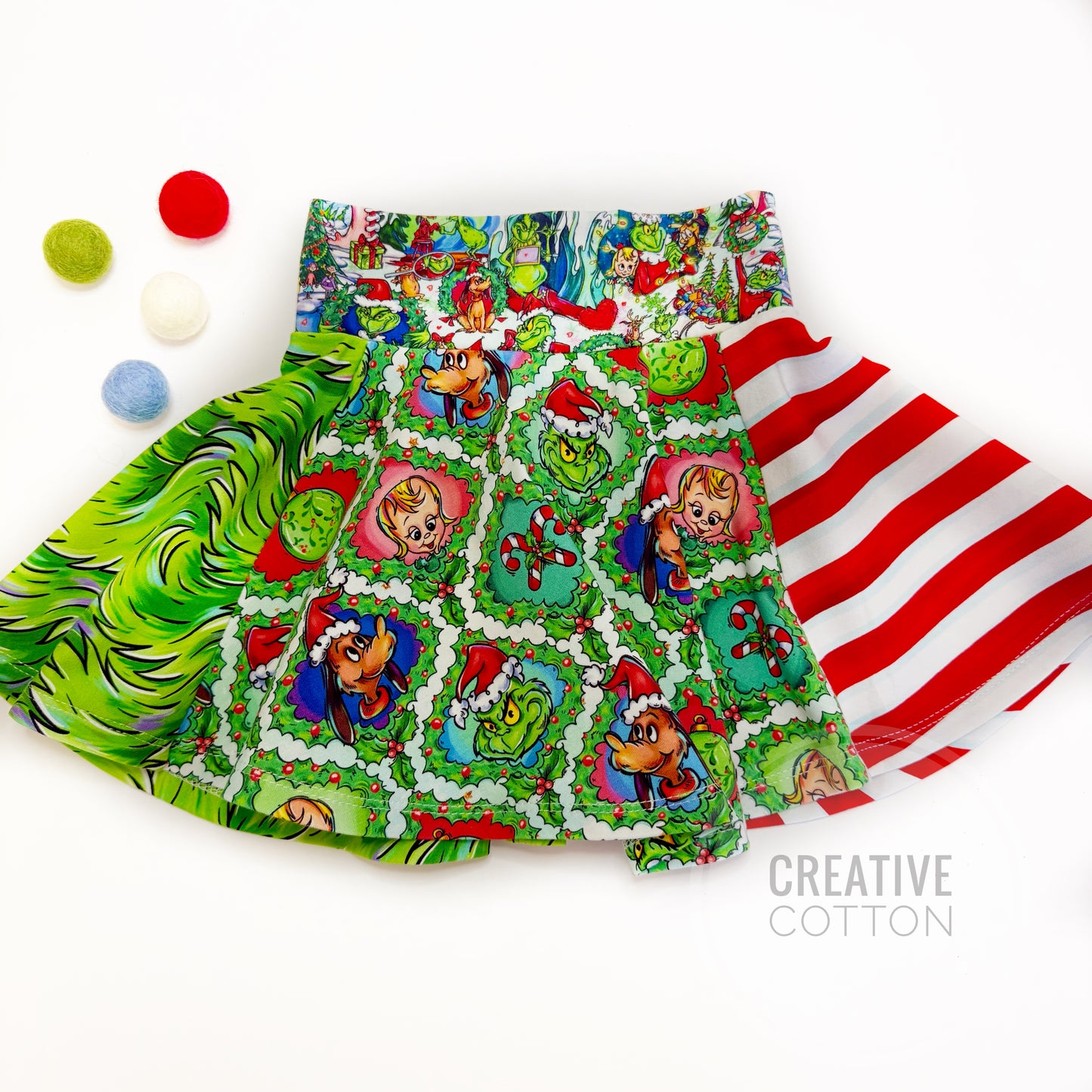 Grinchy Christmas Twirl Skirt