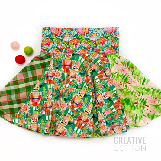 Preppy Christmas Nutcrackers Twirl Skirt