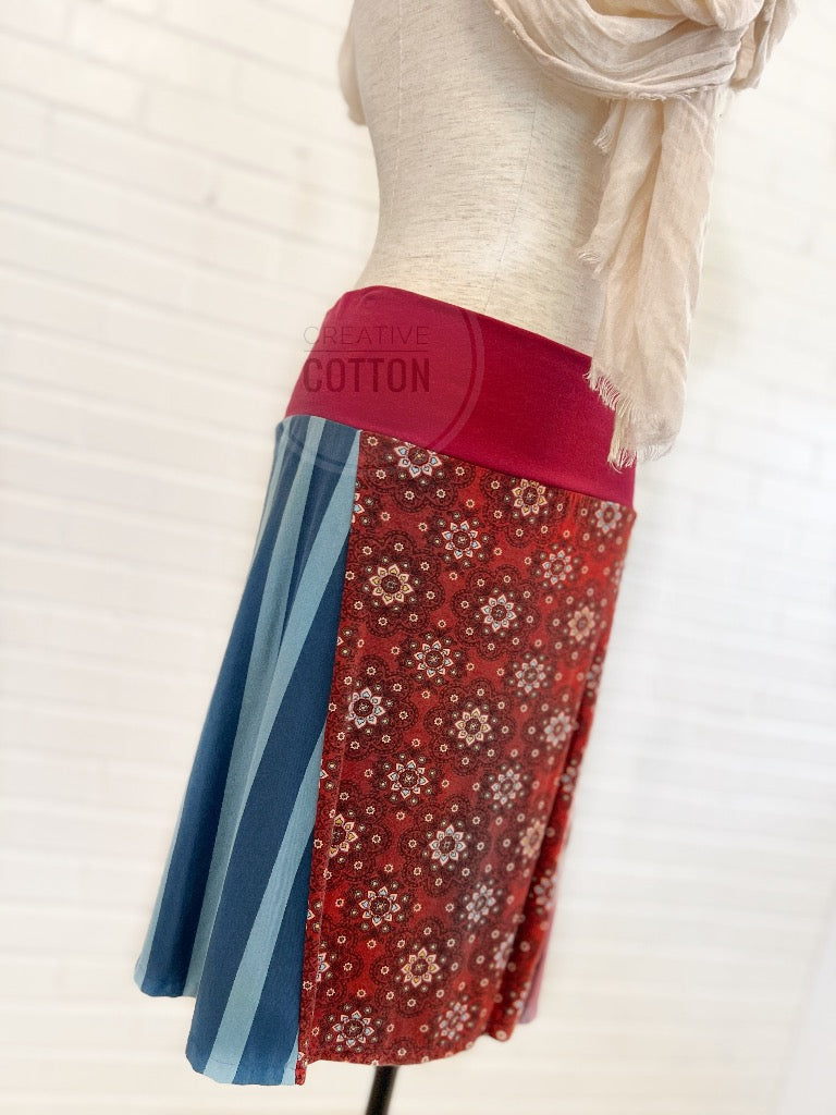 Boho Tie dye Funky Knit Skirt