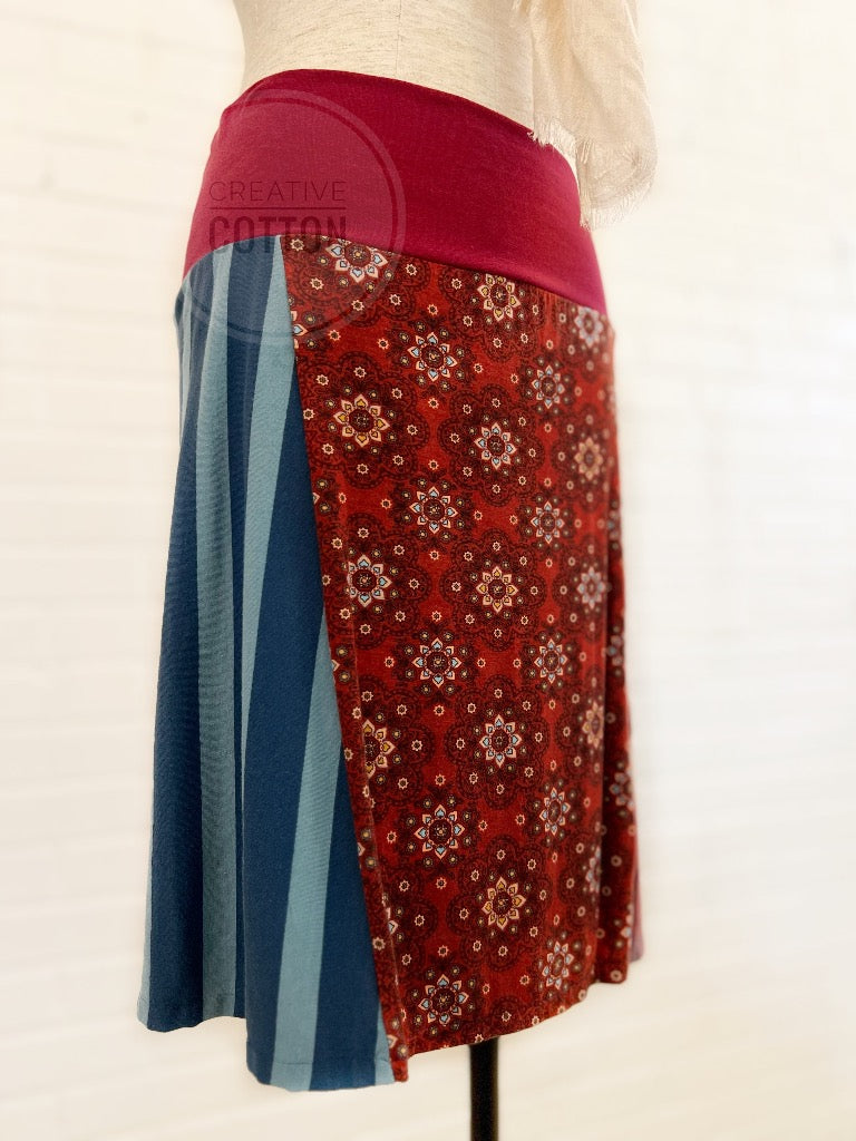 Boho Tie dye Funky Knit Skirt