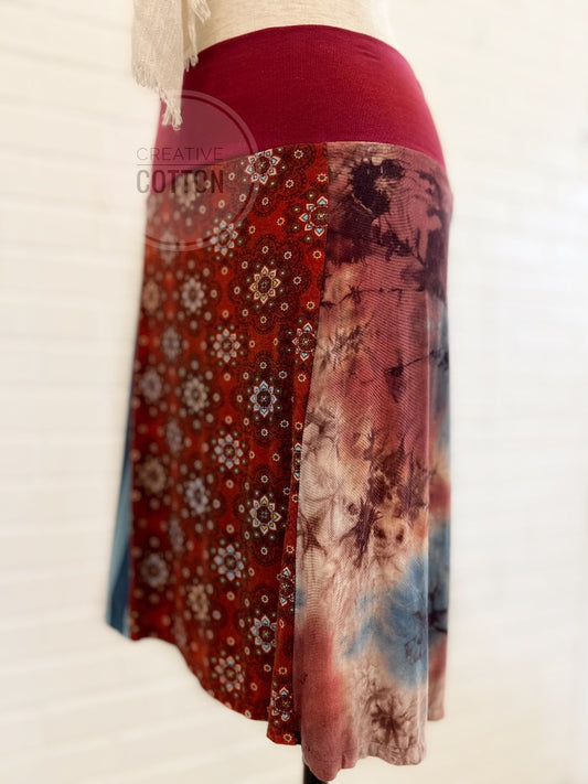 Boho Tie dye Funky Knit Skirt