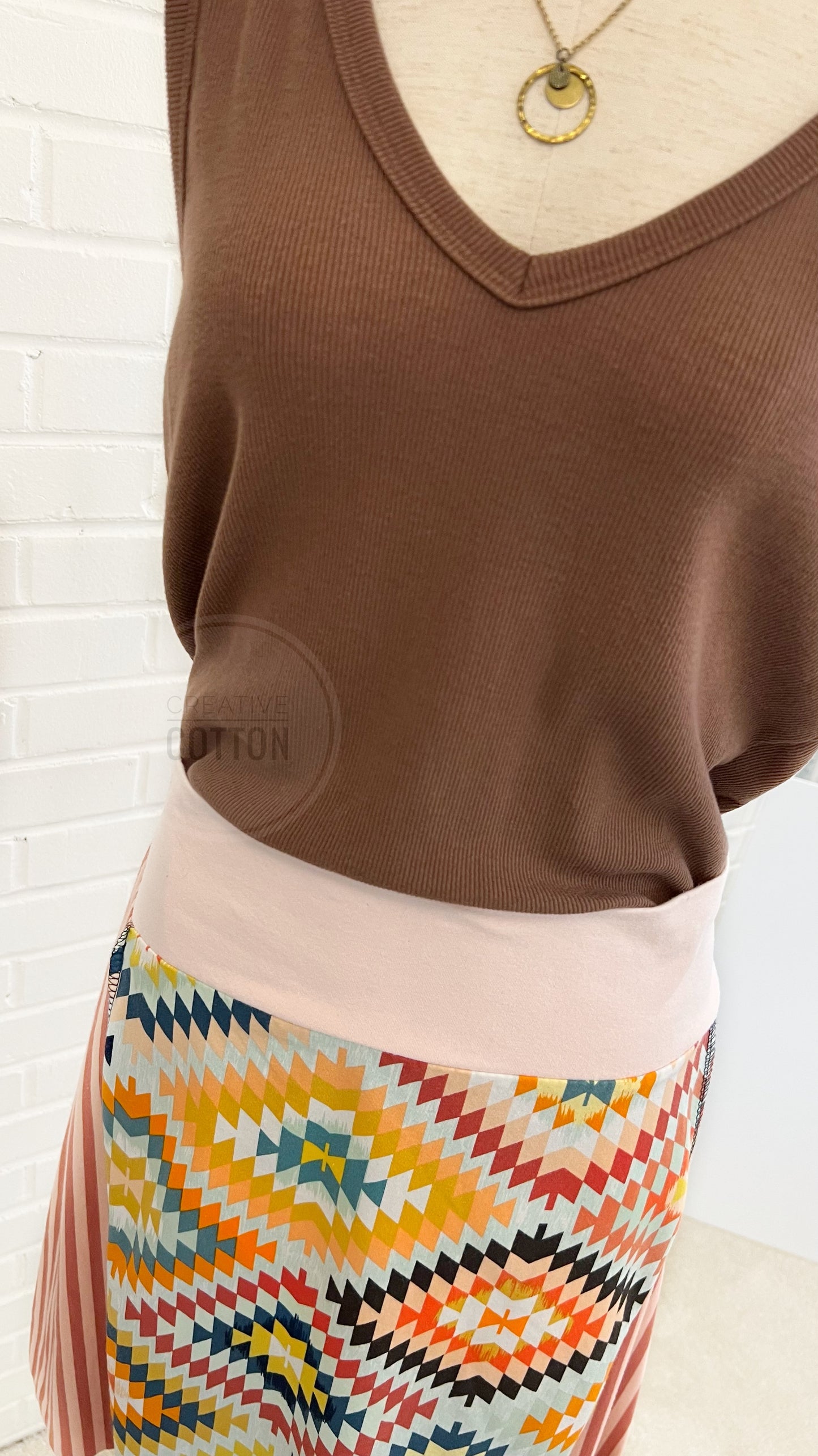 Blush Aztec Funky Knit Skirt