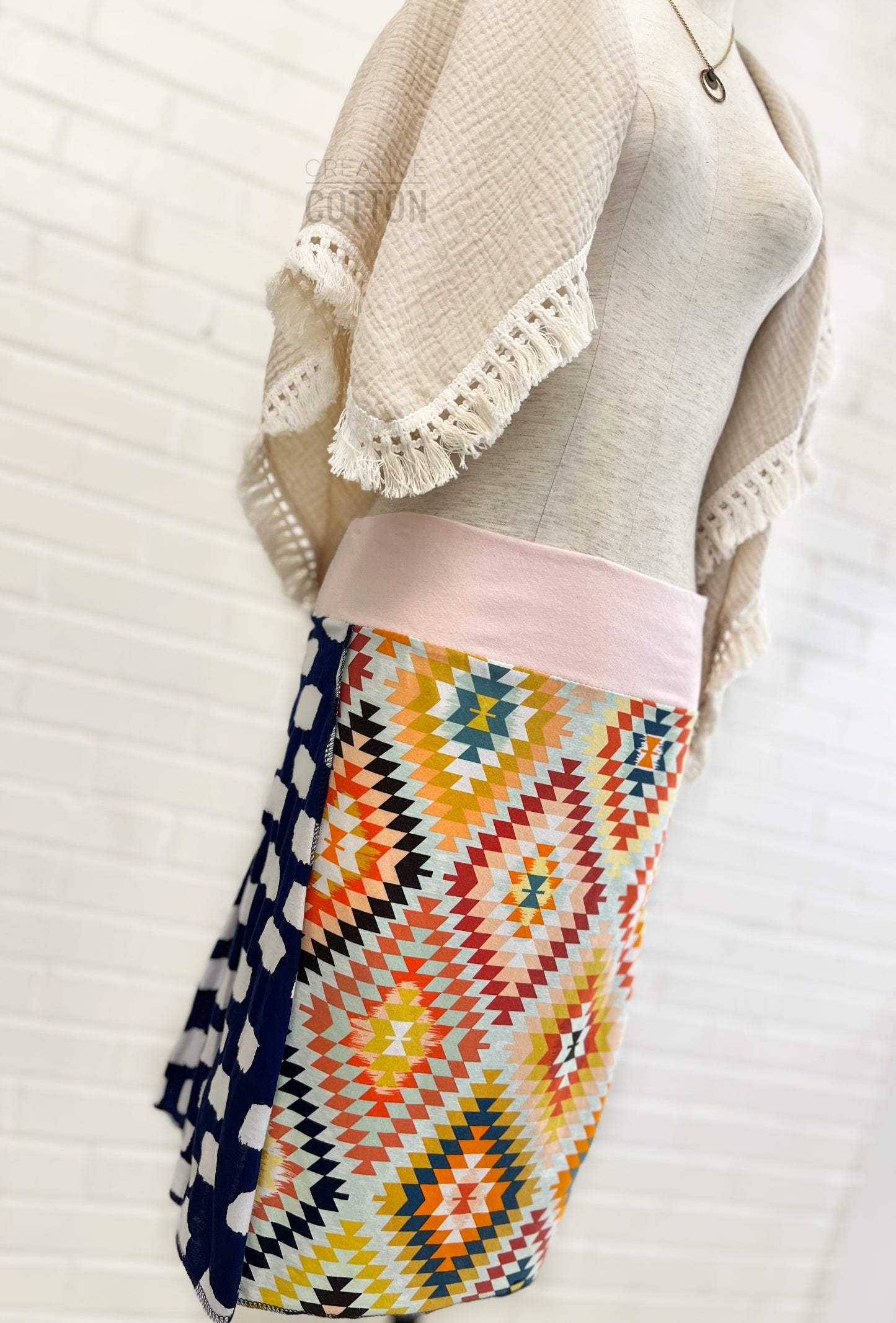 Blush Aztec Funky Knit Skirt