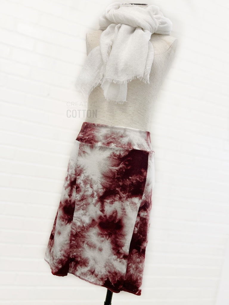 Maroon Tie Dye Market Skirt