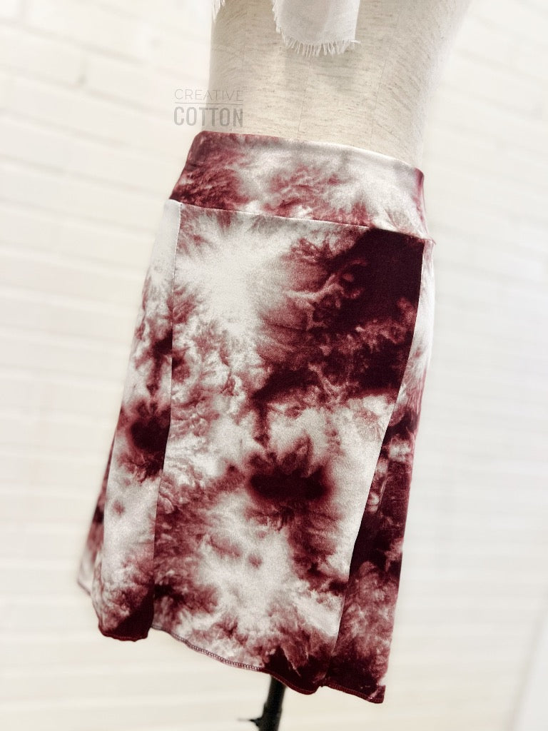 Maroon Tie Dye Market Skirt