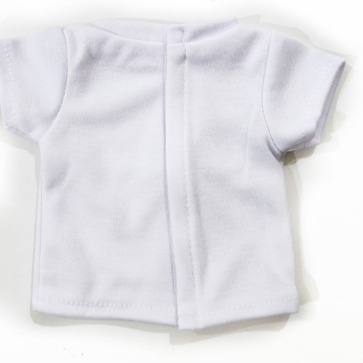 100% cotton Velcro Back Doll Tee in White