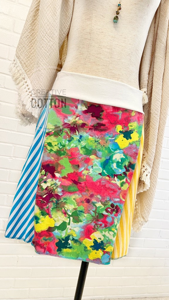 Watercolor Brights Funky Knit Skirt