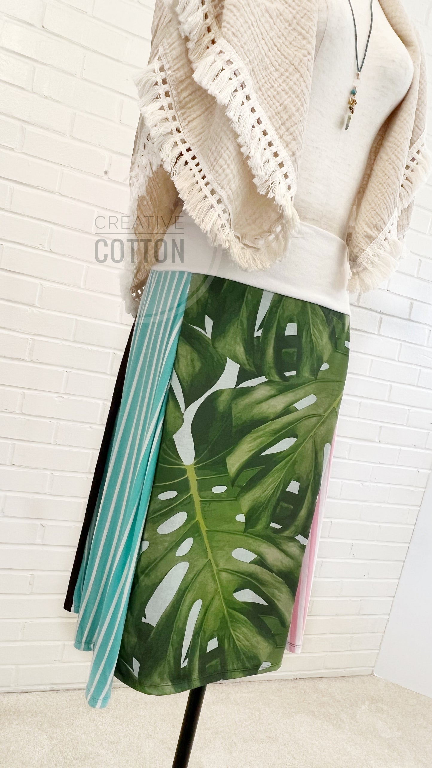 Tropical Palms Funky Knit Skirt