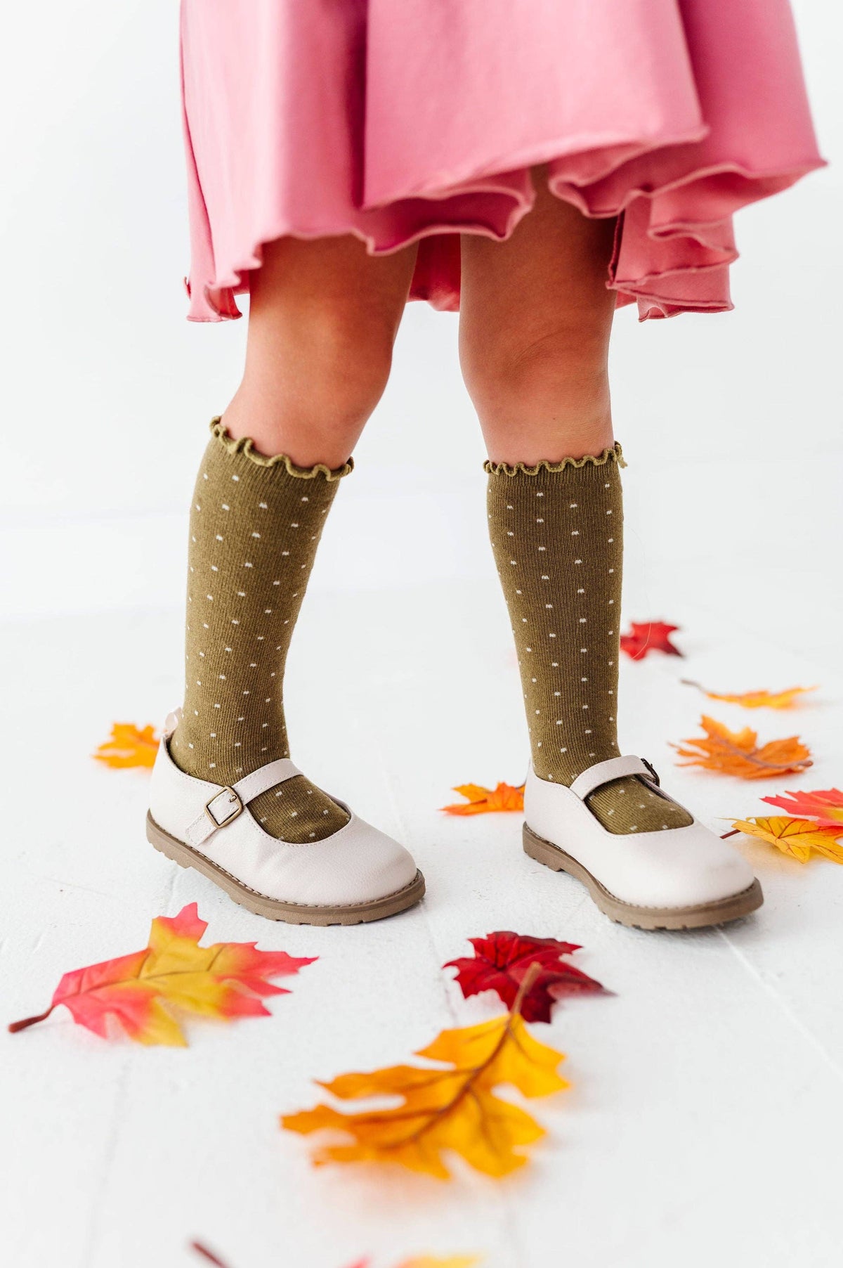 Little Stocking Co. - Dottie Knee Socks - Olive: 1.5-3 YEARS