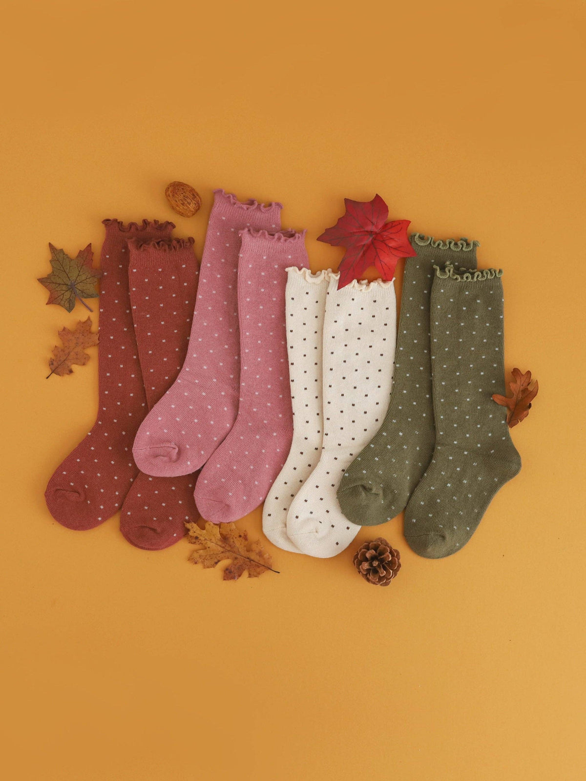 Little Stocking Co. - Dottie Knee Socks - Rust: 7-10 YEARS