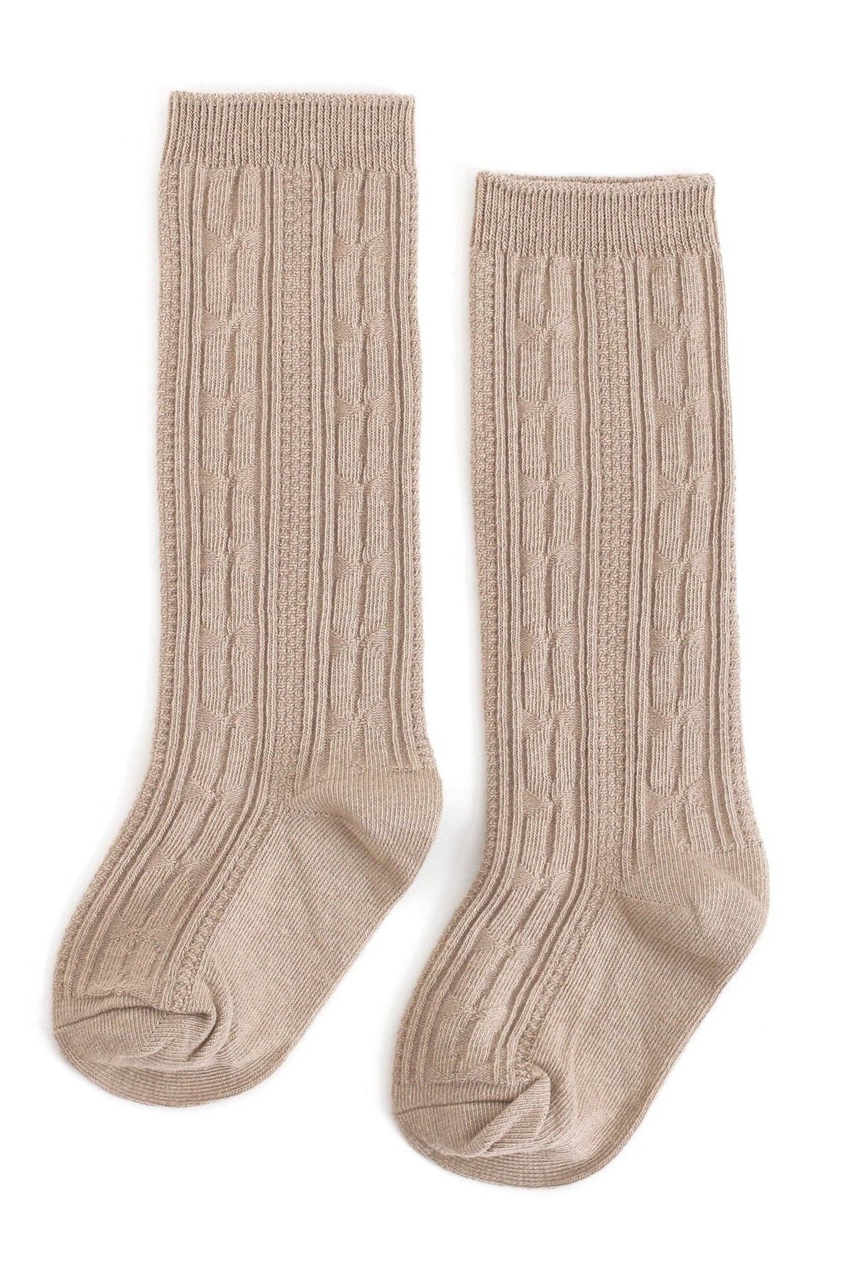Little Stocking Co. - Oat Cable Knit Knee High Socks: 4-6Y