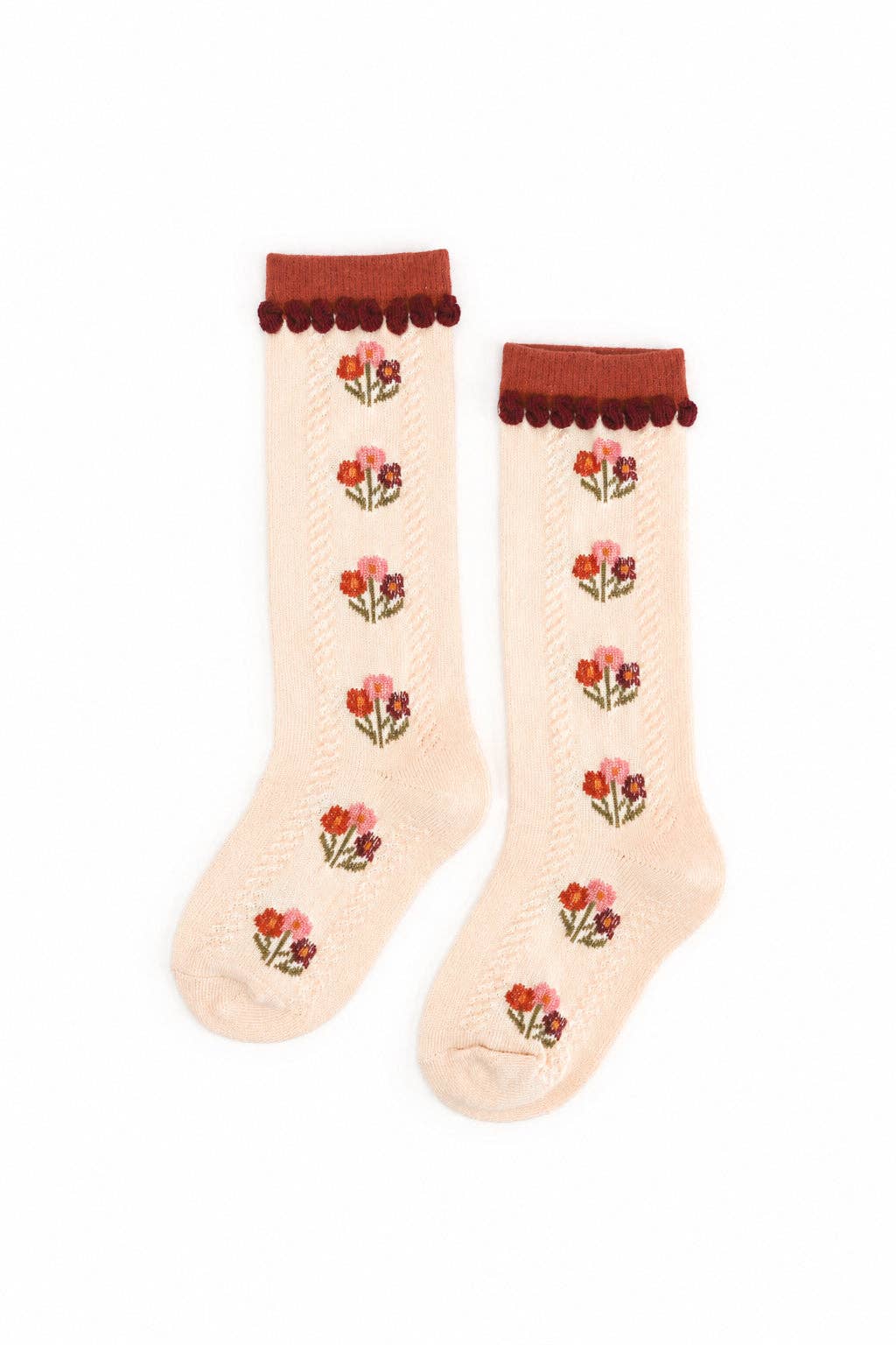 Little Stocking Co. - Posie Knee Socks - Rust: 4-6 YEARS